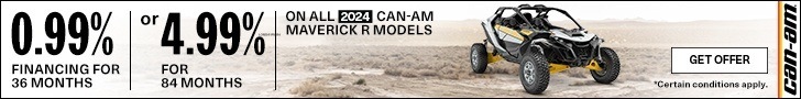 Financing on all 2024 Can-Am Maverick R Models